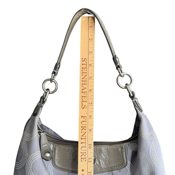 Coach Dotted Jacquard C Print Ashley Shoulder Bag Women's Gray White Modern - Picture 7 of 11
